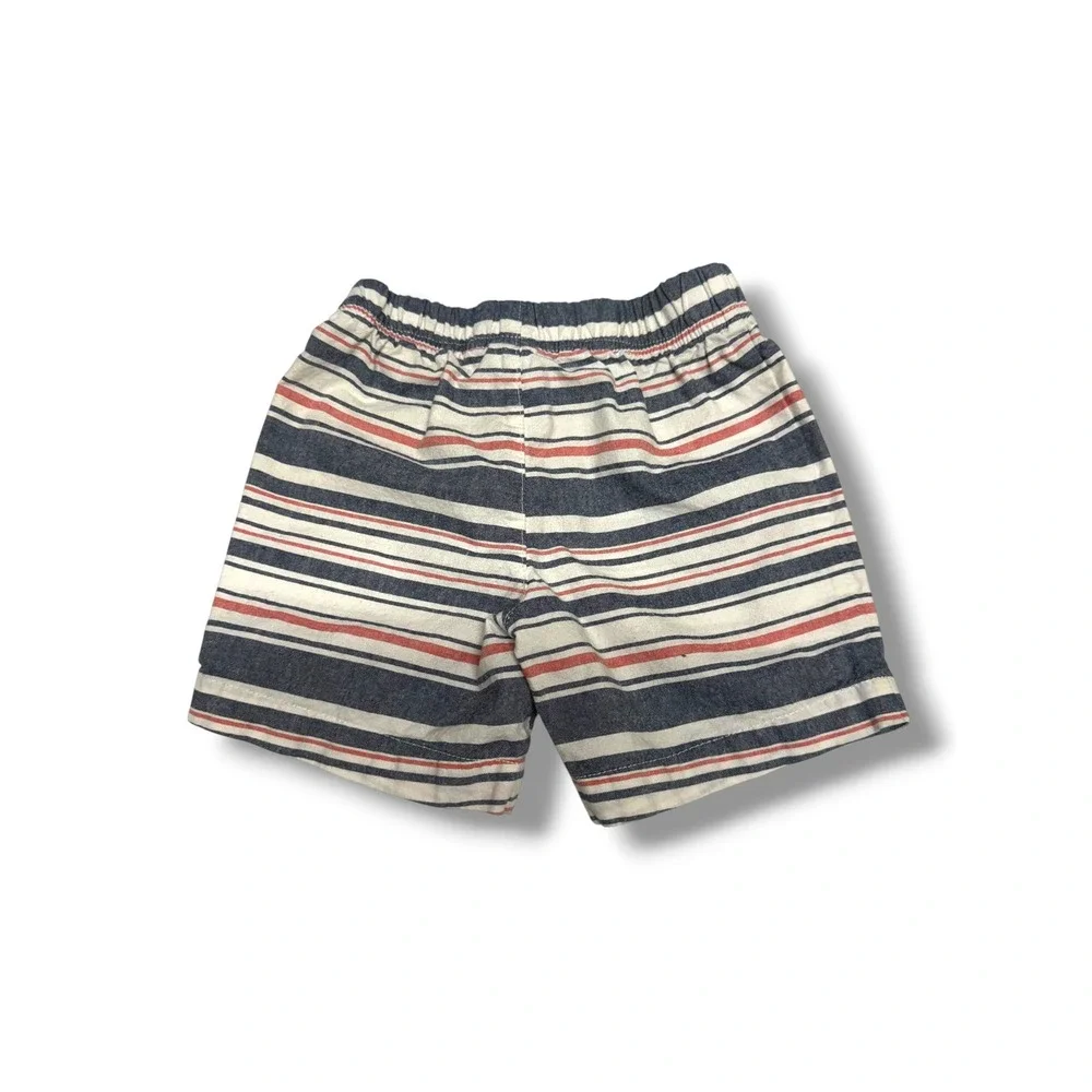 Carters Boys 18 Months Nautical Stripe Pull On Shorts Navy Red White